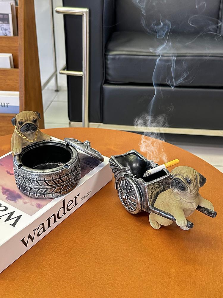 Ashtray Puppy Cart Series Decorations Creative Personalized Fashionable Home Living Room Office Decorations Gifts