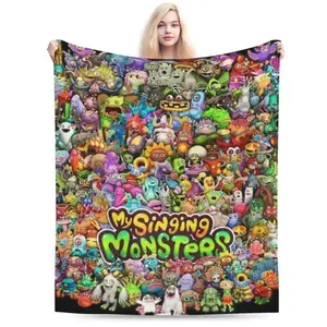 My Singing Monsters Blanket, Super Soft Throw Blanket for Bed Couch Sofa, Cozy Plush Flannel Bed BlanketsThanksgiving Father's Day Children's Day holiday gifts for family and children summerwins