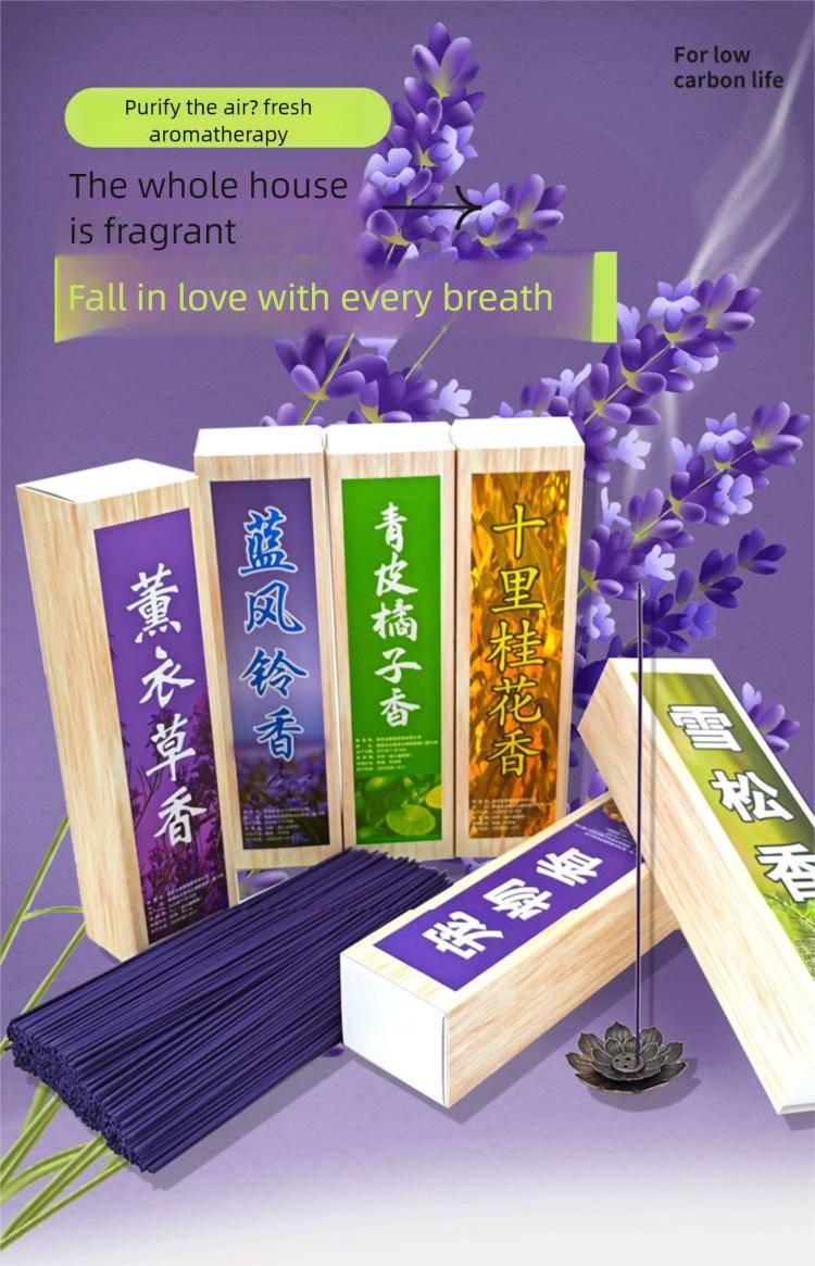 Lavender Incense Sticks for Home Use Indoor Air Purifying & Odor Eliminating Scented Sticks with Cedar Osmanthus & Orange Fragrances for Relaxation and Fresh Aroma aromatherapy