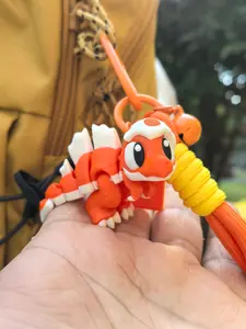 Dinosaur Keychain Pendant, Multi-Joint Design, Nylon Rope Anti-Loss Strap, Ideal Gift for Women, Party & Birthday Presents