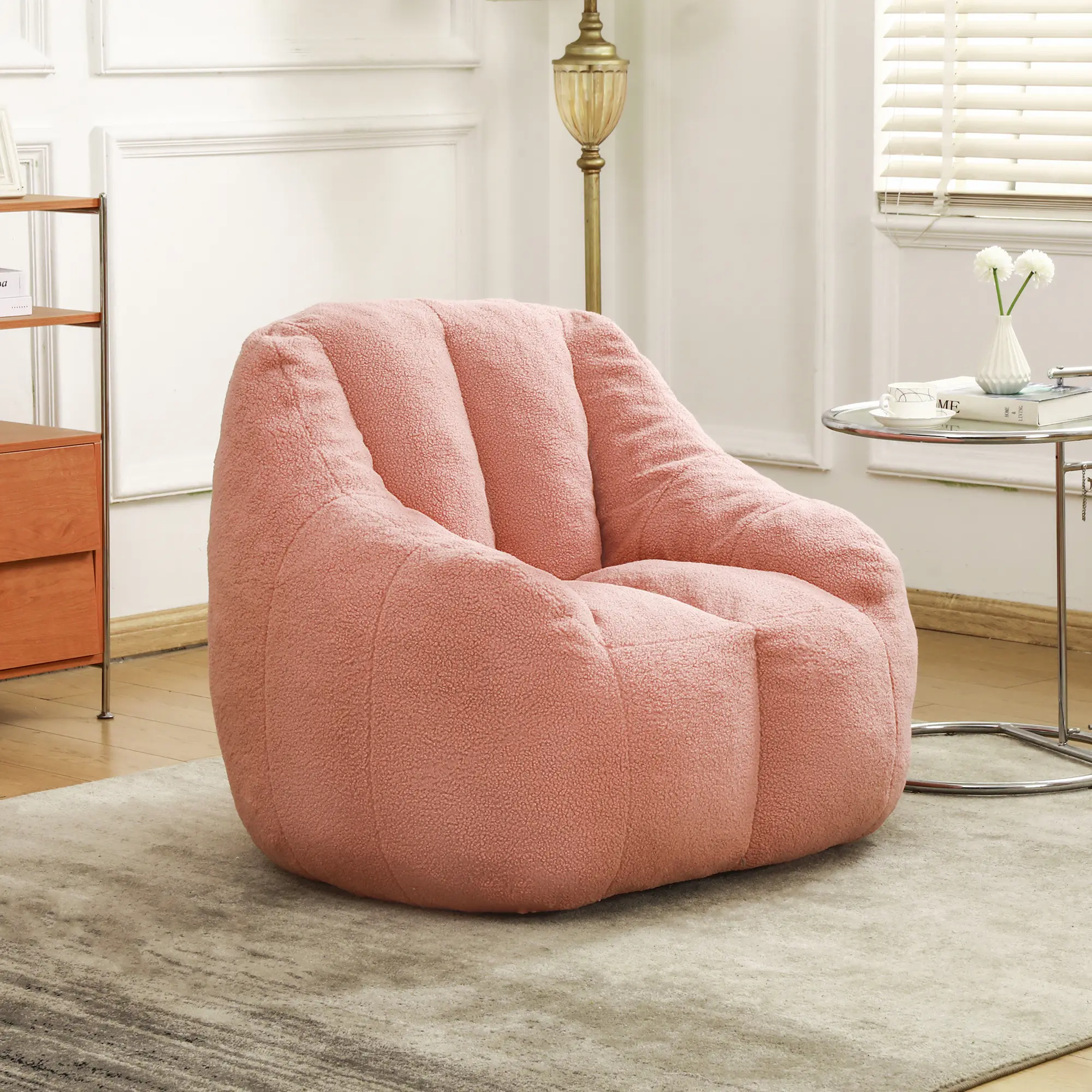Nokaa Bean Bag Chair with Filler, Tufted Soft Stuffed Fluffy Lazy Sofa, Comfy Cozy BeanBag with Memory Foam for Dorm Apartment Living Room, Single Size, Indoor Outdoor Use