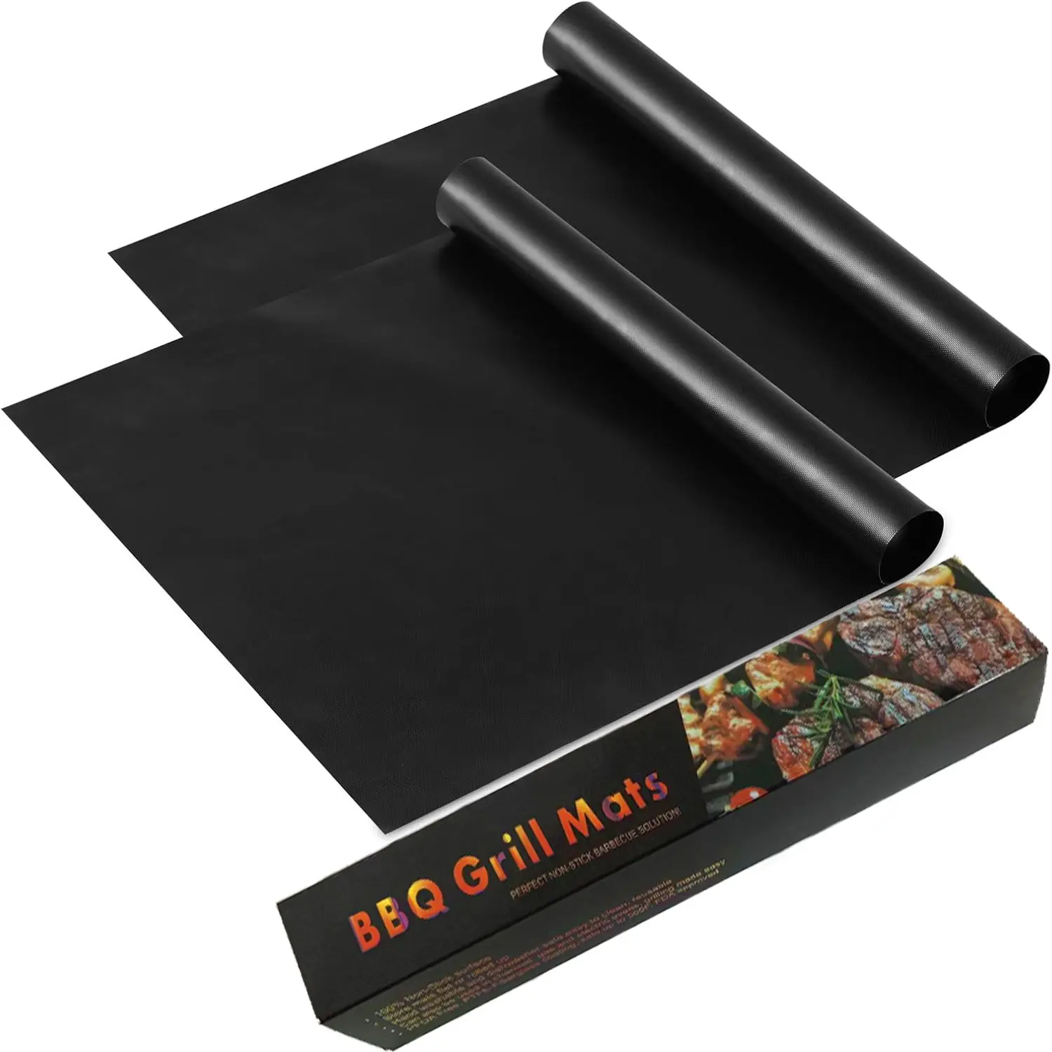 BBQ Grill Mat set for Outdoor Grill - 6/12 Pieces Black Non-Stick Oven Liners - Reusable BBQ Grill Accessories for Electric & Gas Ovens, Easy Cleanup for Baking, Grilling & BBQ, Heat-resistant Grilling Mats Barbecue Accessories