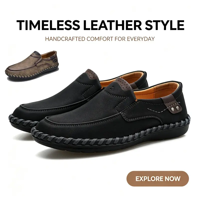 Men's Leather Loafers US 7-12 Handmade Slip on Casual Shoes Daily Work Driving