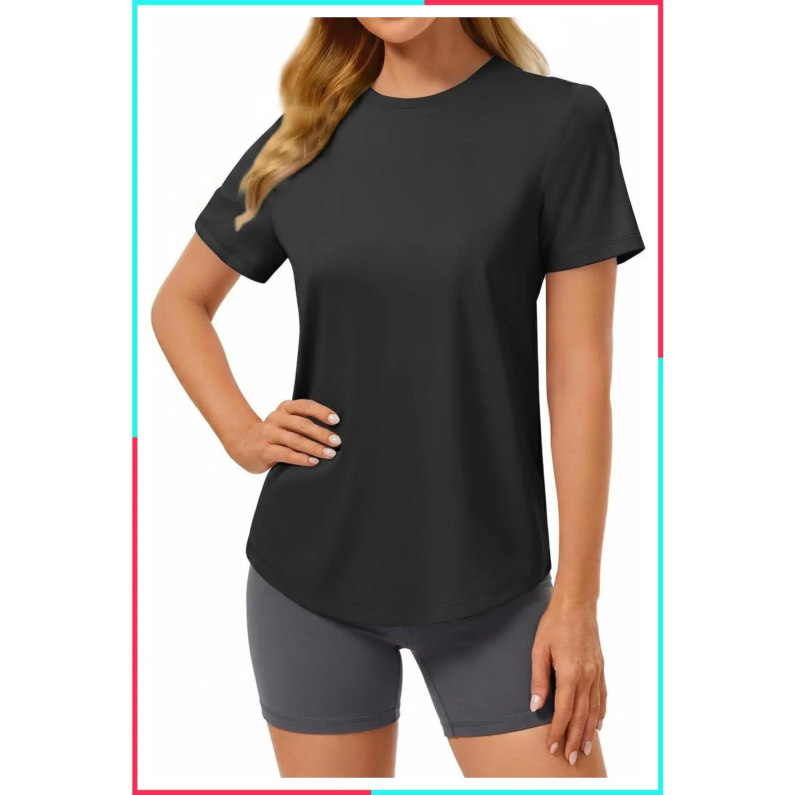 Women's Soft Short Sleeve Crewneck Workout Basic Tee Shirts