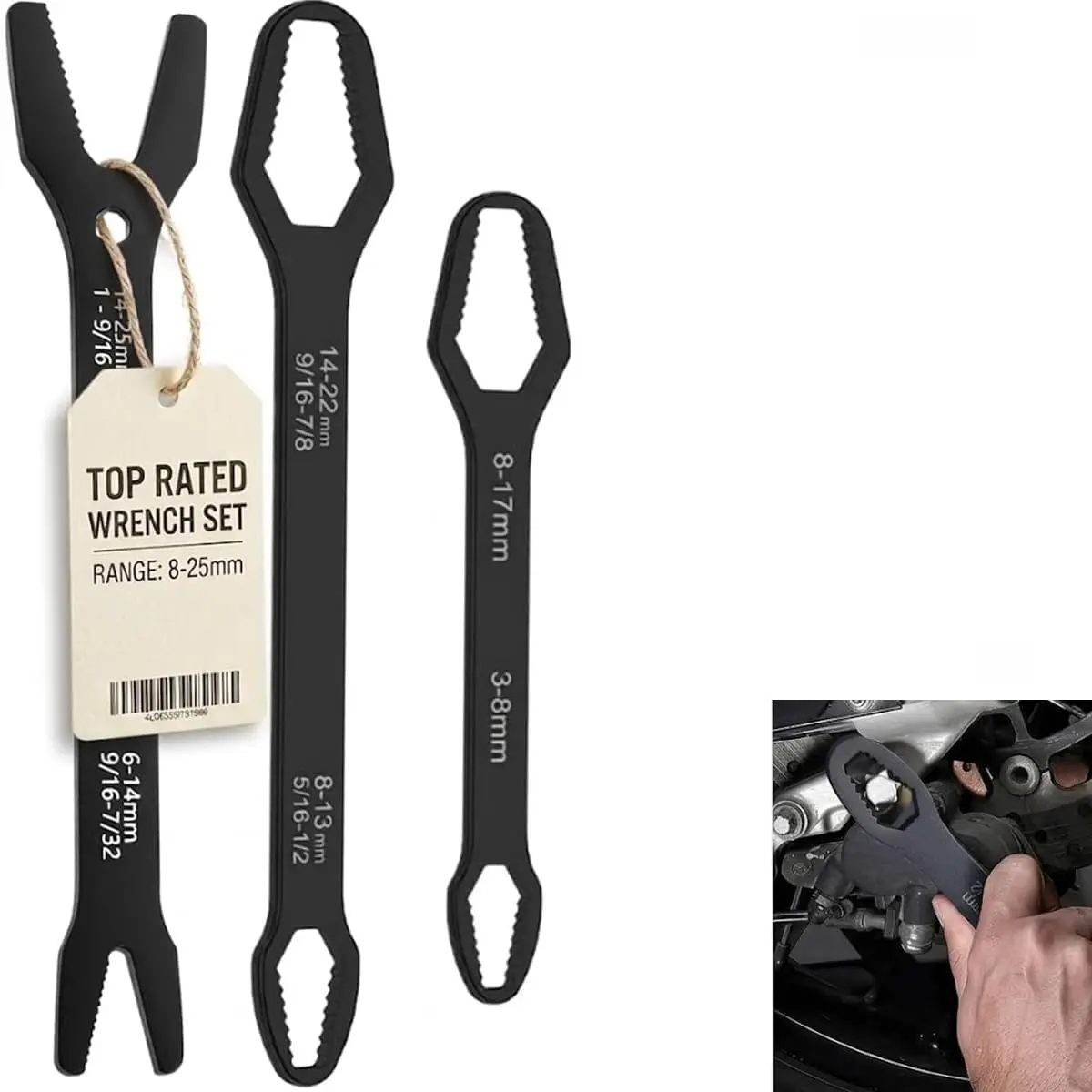 3Pcs Wrench, Ended Wrench Set, Self Adjusting Wrench Set, Tightening Spanner For 3mm-22mm Nuts, Multifunctional Wrench Set For Home Car Mechanical Repair