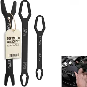 3Pcs Wrench, Ended Wrench Set, Self Adjusting Wrench Set, Tightening Spanner For 3mm-22mm Nuts, Multifunctional Wrench Set For Home Car Mechanical Repair