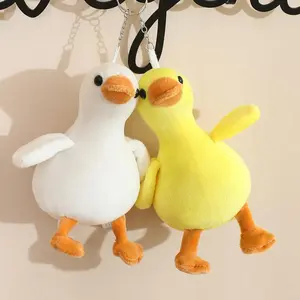 16/50cm Kawaii Simulation Yellow Duck Plush Toy Pendant White Goose Keychains Plush Doll for Boys And Girls To Accompany Gift