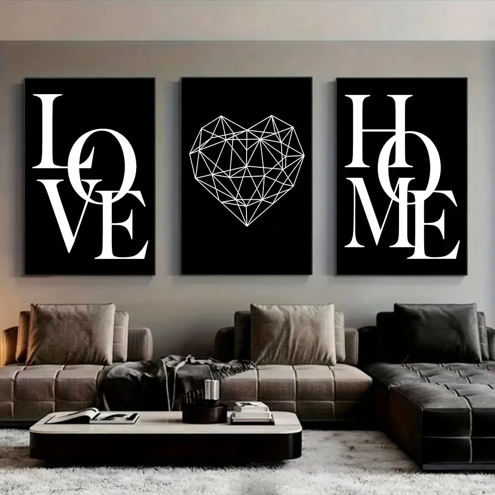 3-Piece Skania Art Decorative Canvas Set - Matte Surface, Removable, Reusable, Pre Mounted - Nordic Printed Wall Art, Suitable For Bedroom, Office, Living Room, Wall Decoration, And Home Decoration (Packaging Canvas)