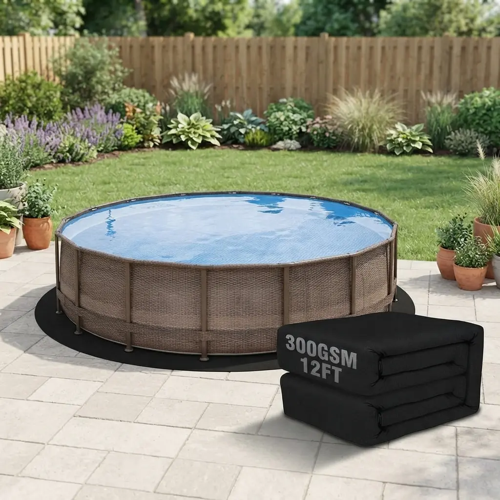 12 Foot Eco-Friendly Round Pool Liner Pad - Prevent Punctures and Extend The Life of Your Above Ground Swimming Pool or Hot Tub Liner, Eco-Friendly Above Ground Pool Liner pad