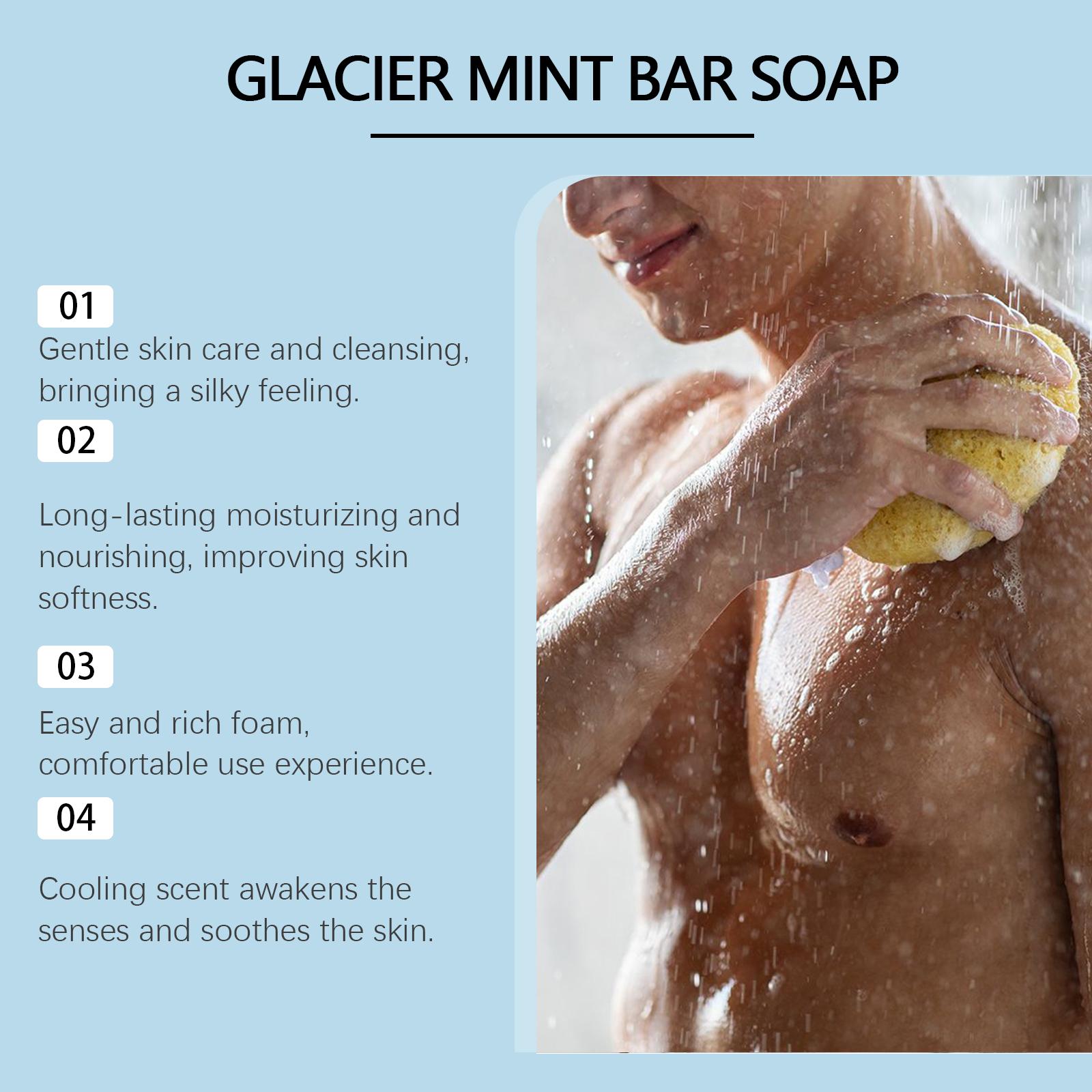 East Moon Glacier Mint Bath Soap， Cleansing All Body Skin Fragrance For Men Refreshing Cleansing Bath Soap