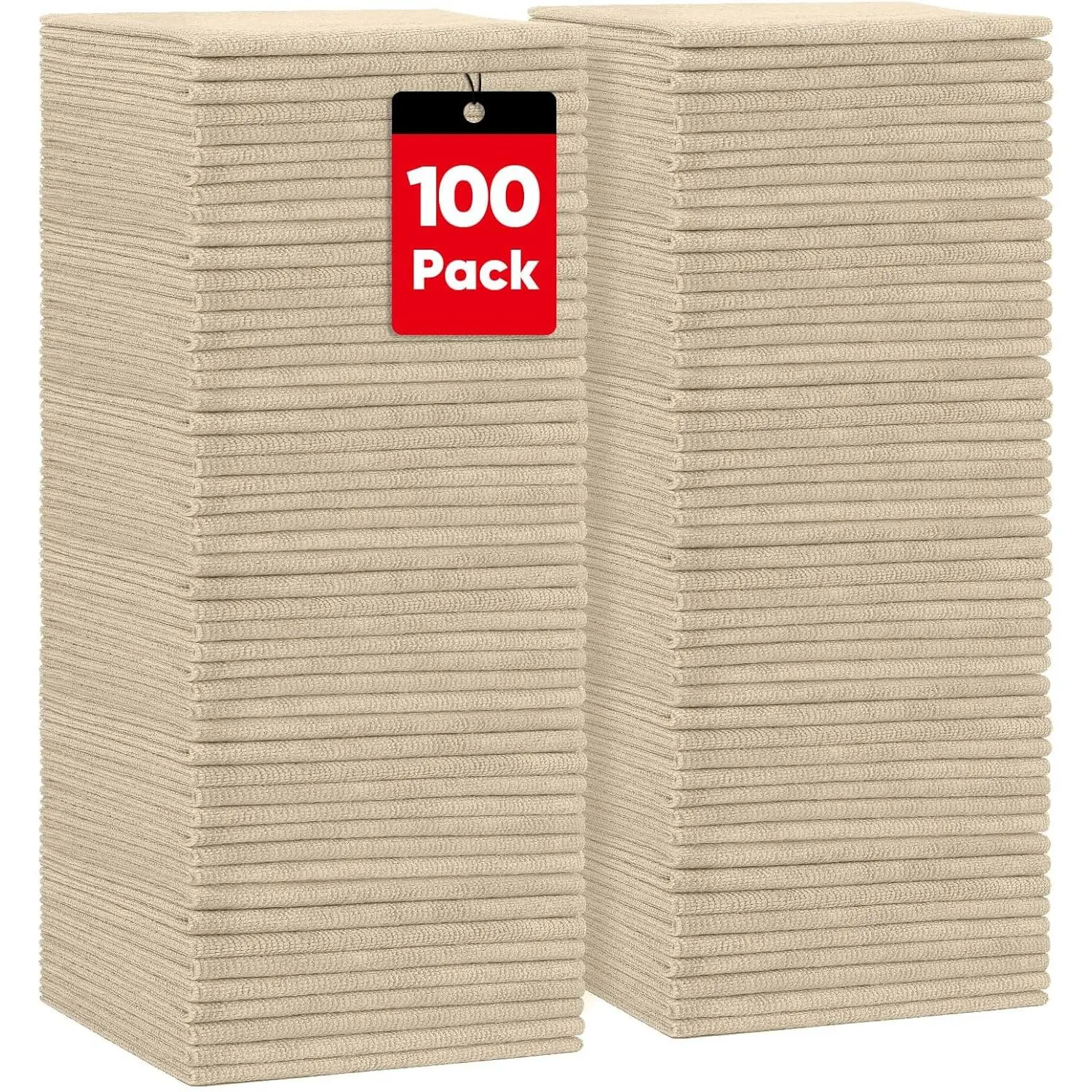 Microfiber Cleaning Cloths Brown, 100 Pack Microfiber Towels for Cars, Lint Free & Scratch-Free Bulk Cleaning Rags for House, Kitchen, Car and Shop, Absorbent Cleaning Towels 11.5 x 11.5 inch