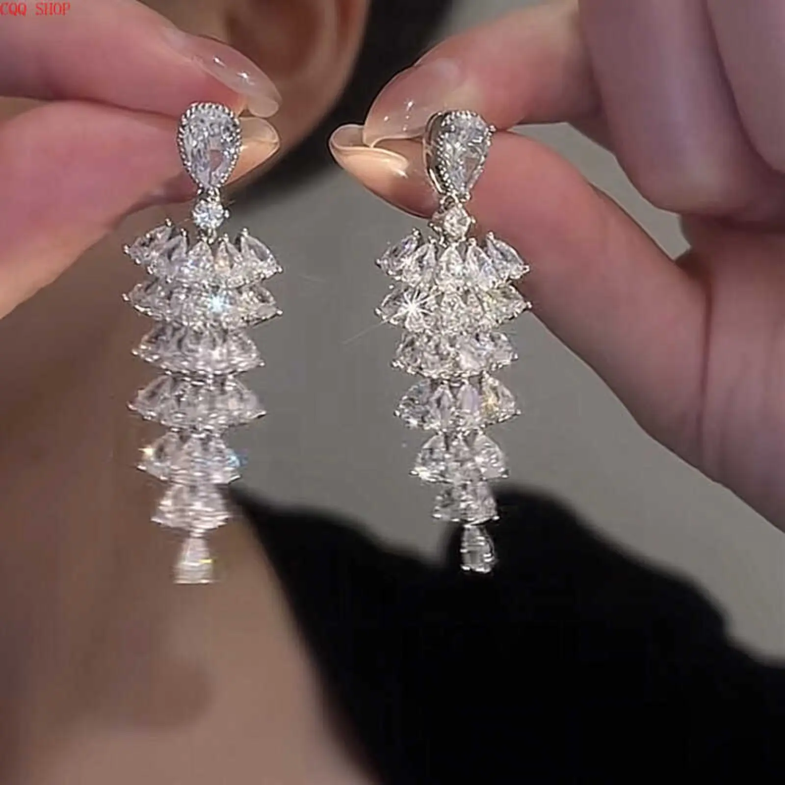 Women’s 925 Silver Post Synthetic Zircon Earrings - Ornate Royal Palace Style Pagoda-Shaped Studs, Party Wear Statement Jewelry for Special Occasions