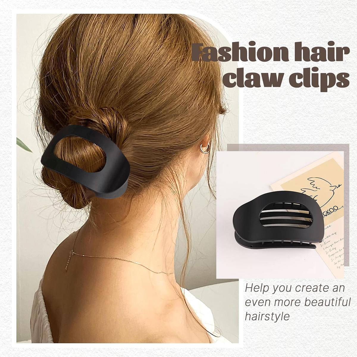 4pcs Oval Acrylic Hair Clips Set for Women, Solid Color Hair Clip, No Trace Flat Large Hair Clip, Elegant Minimalist Frosted Solid Color Hair Clips for Daily Wear, Ideal Gifts for Her 4pcs Oval Acrylic Hair Clips Set for Women, Solid Color Hair Clip, No Trace Flat Large Hair Clip, Elegant Minimalist Frosted Solid Color Hair Clips for Daily Wear, Ideal Gifts for Her