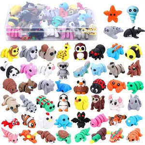 52 PCS 3D Printed Animals Set, Articulated 3D Printed Fidget Animal Toys for Kids Students Classroom Rewards, Party Favors, Easter Christmas Goodie Bag Stuffers, Desk Decorfidget toys