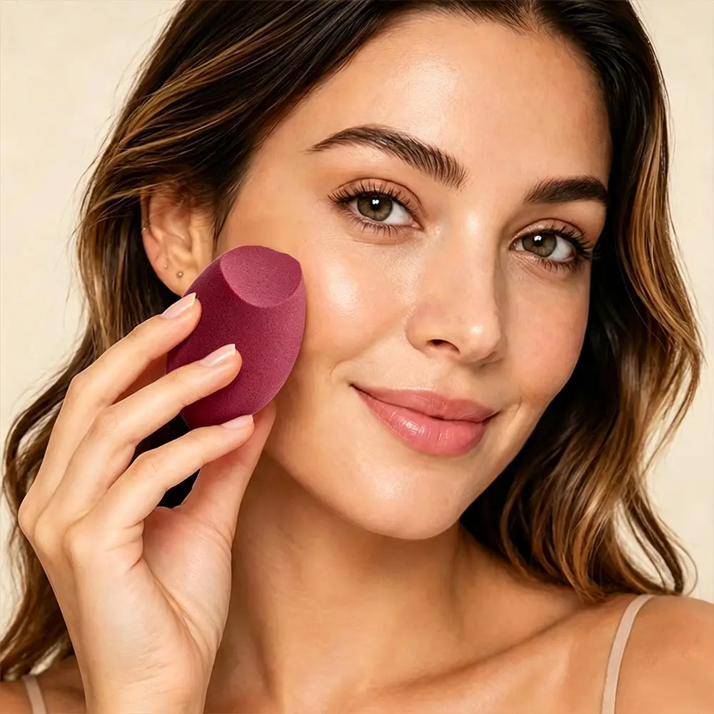 4pcs Grape Cut Face Makeup Sponges Set, Ultra Soft Powder-Free Sponge, Wet & Dry Use, Perfect for Foundation and Makeup Application