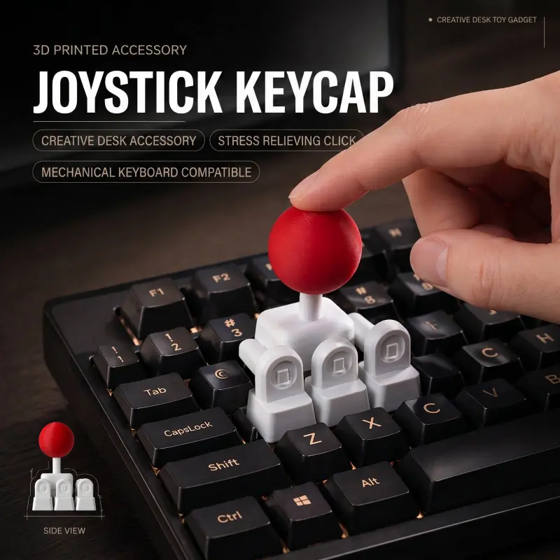 3D Printed Joystick Keycap for Mechanical Keyboard, Creative Stress Relief Desk Decor, Desk Accessory