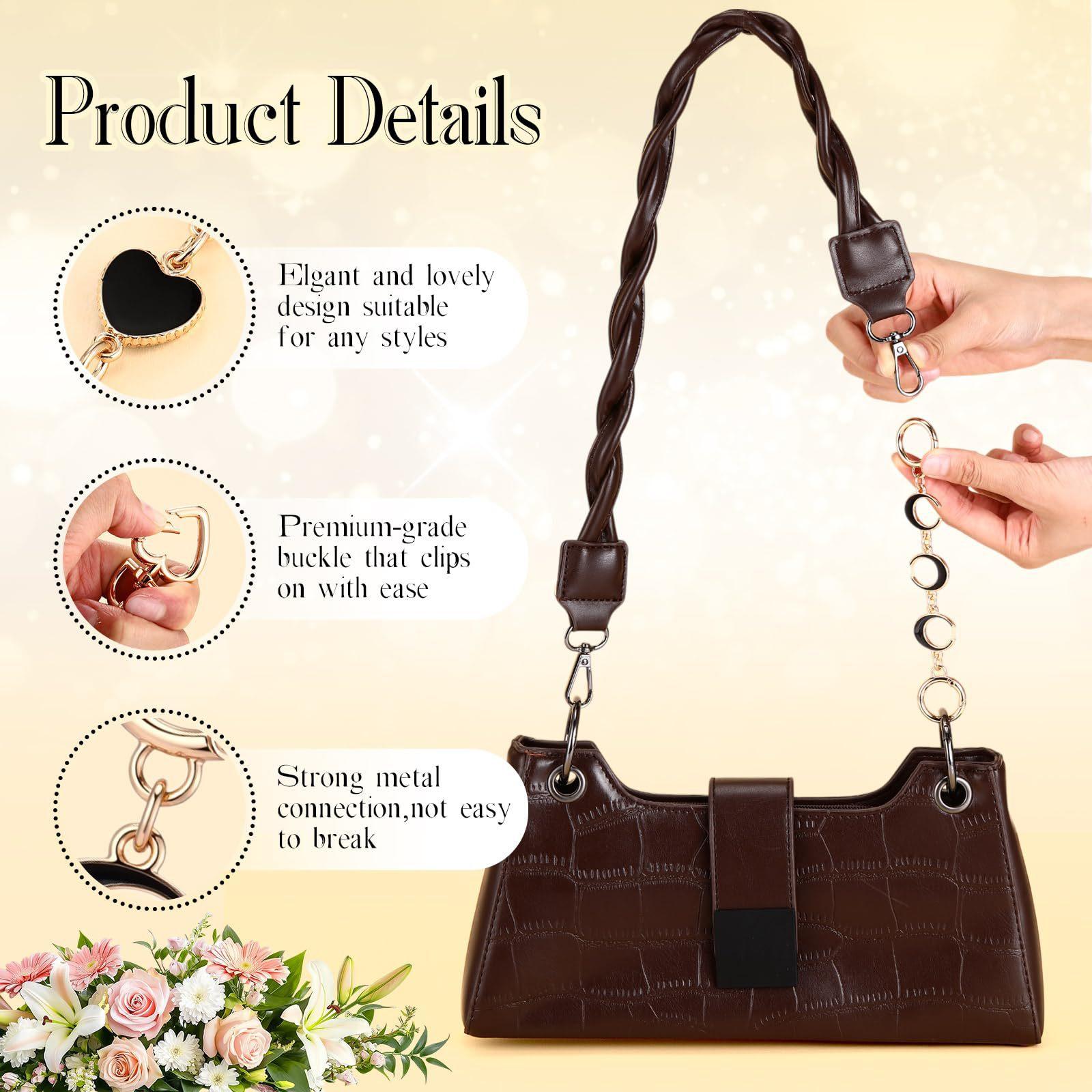 5 Pcs Bag Extender Chain Gold Pearl Purse Chain Ribbon Bow Keychain Extender Bag Strap Purse Charms Accessories for Handbag Y2K Aesthetic Bag Accessories Bag Charm Keychain Accessory Gifts for Women keychains for women