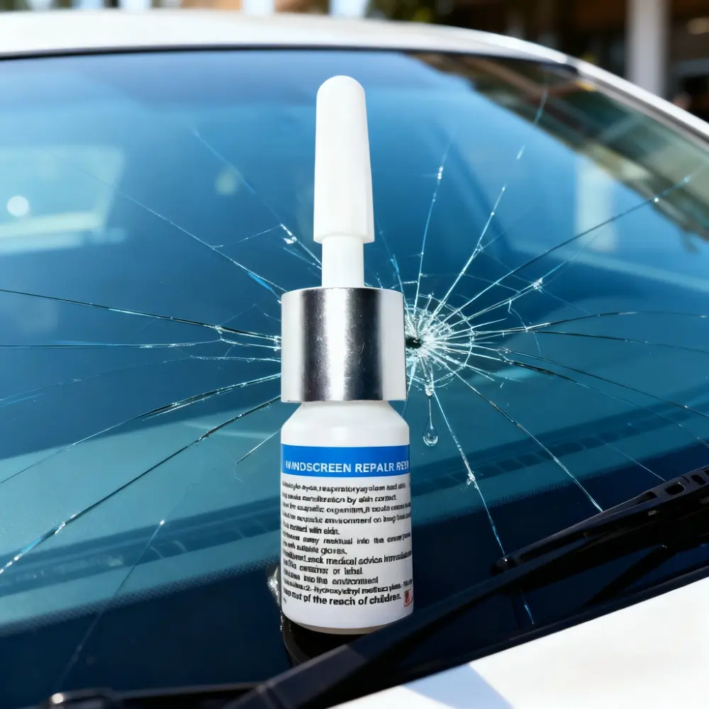 2pcs Car Glass Repair Kit with Target Crack & Chip Fixing Solution - Long-Lasting Sealing & Strengthening Formula, Durable Plastic Case, No Chemicals, Windshield & Window Repair Essentials, Windshield Repair Liquid, Windshield Repair Fluid