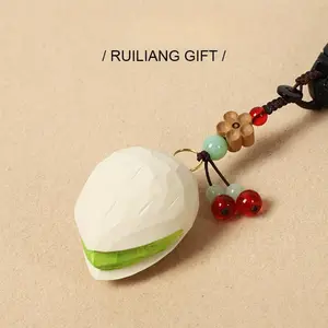 Creative Solid Wood Pistachio Ornament, Exquisite Handcrafted Key Decoration Accessory