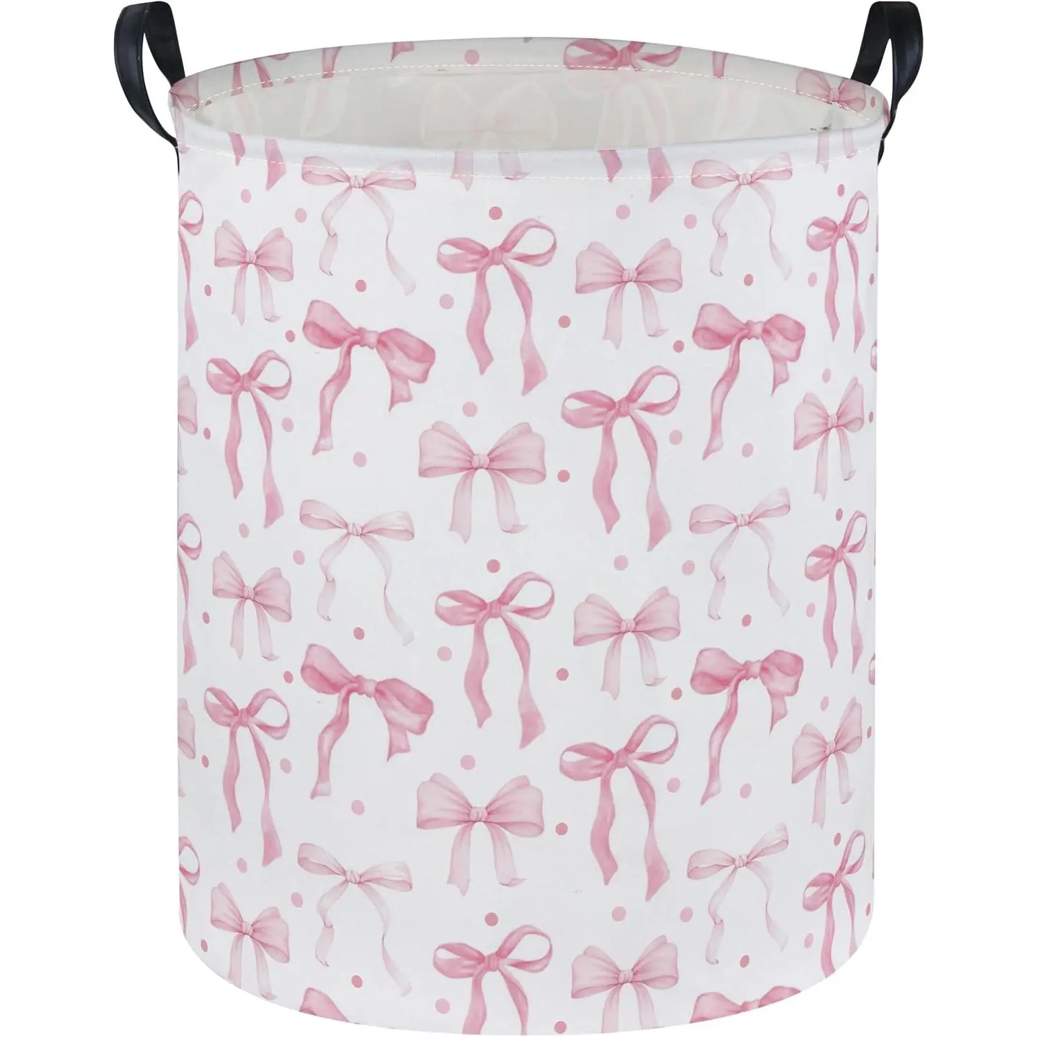 Girls Laundry Basket Pink Hamper for Nursery Hamper Cute Storage Bin Organizer Room Decor for Home(Pink)