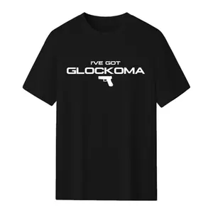 Trendy T - Shirt with a Unique Twist: 'Glockoma' Wordplay and Gun Motif for a Stand - out, Humorous Look