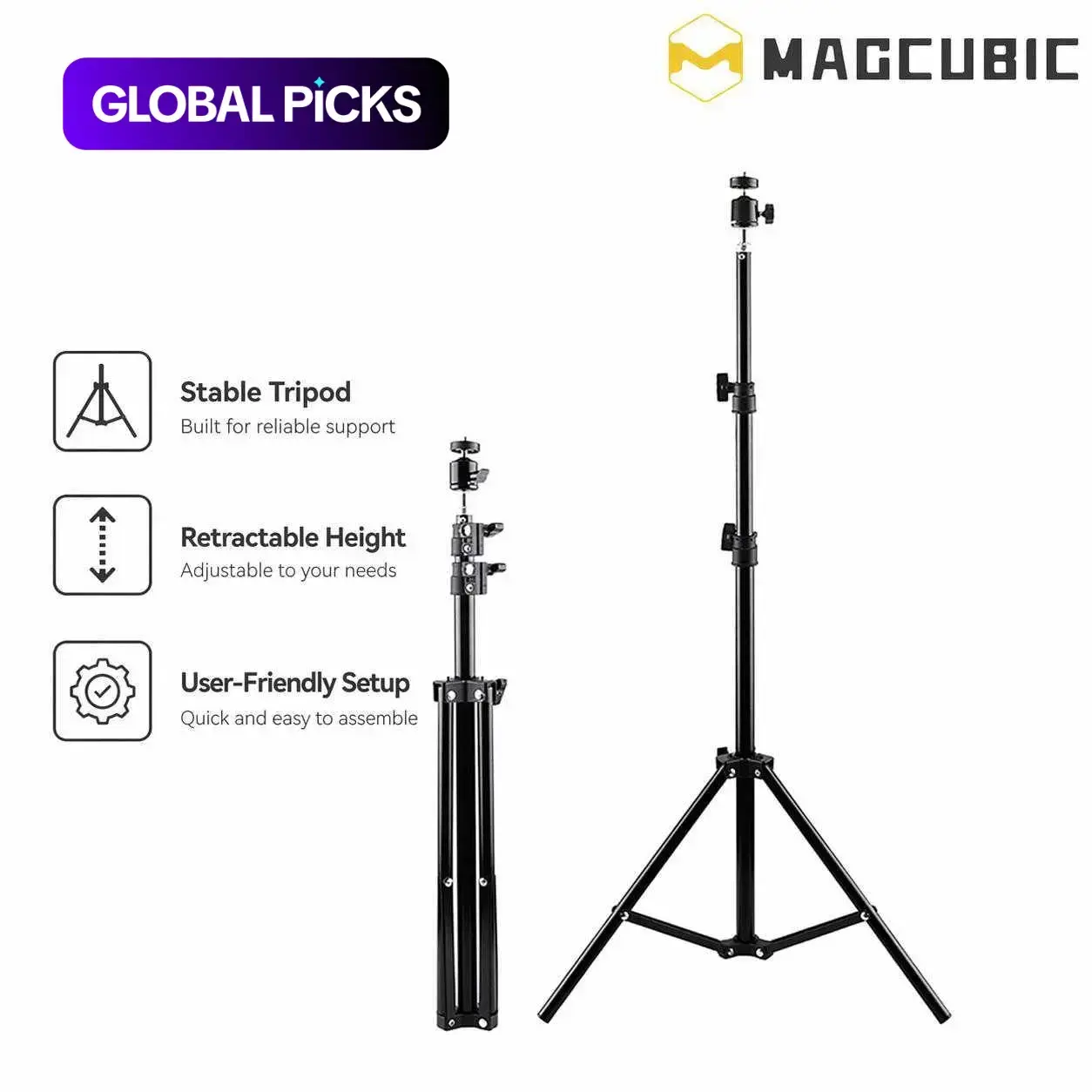 Portable Projector Stand, Compact Adjustable Telescopic Desktop or Floor Tripod with Mount Bracket Design for Home and Office, Audio and Video Accessory #GLOBAL PICKS