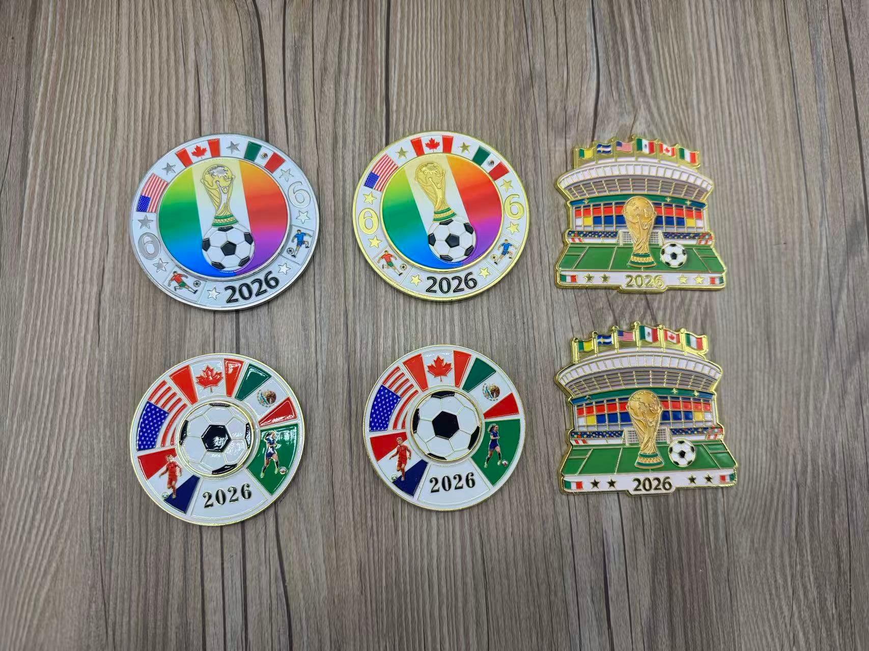 2026 Cross-border Magnetic Refrigerator Magnets (Metal Material) - Rotatable FIFA World Cup North America