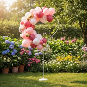 1Pc Heart Balloon Arch Holder, Durable Plastic Support System with Heavy Base, Portable Party Decor for Baby Shower, Wedding & Holiday Parties