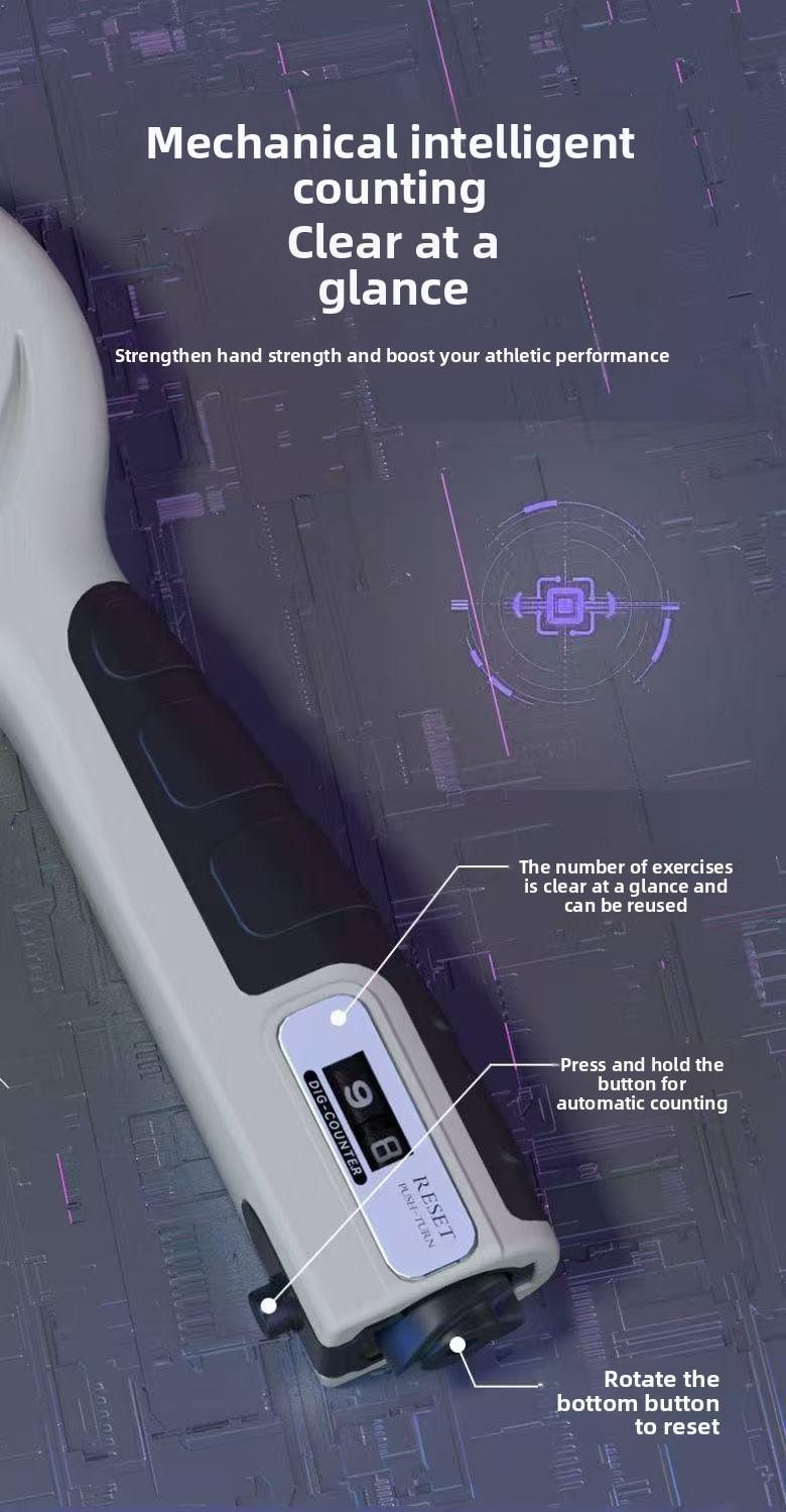 Adjustable R-Type Grip Strength Trainer with Counter – Hand & Wrist Exerciser