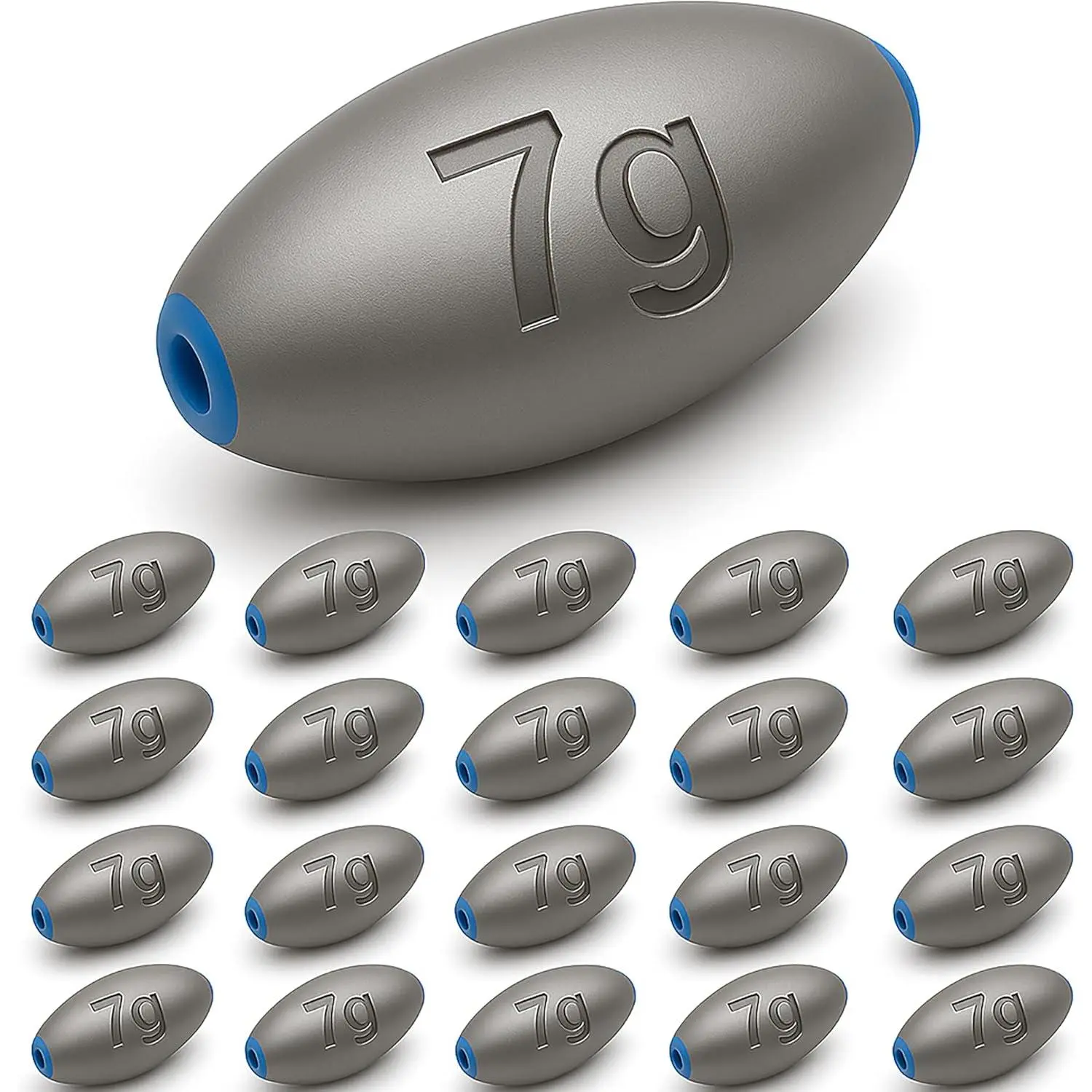 Egg Sinkers Fishing Weights Lead Oval Sliding Sinkers for Catfish Bass & Surf Fishing, No-Snag Smooth Hole Design Heavy Weights for Bottom Rigs in Lakes Rivers & Beach