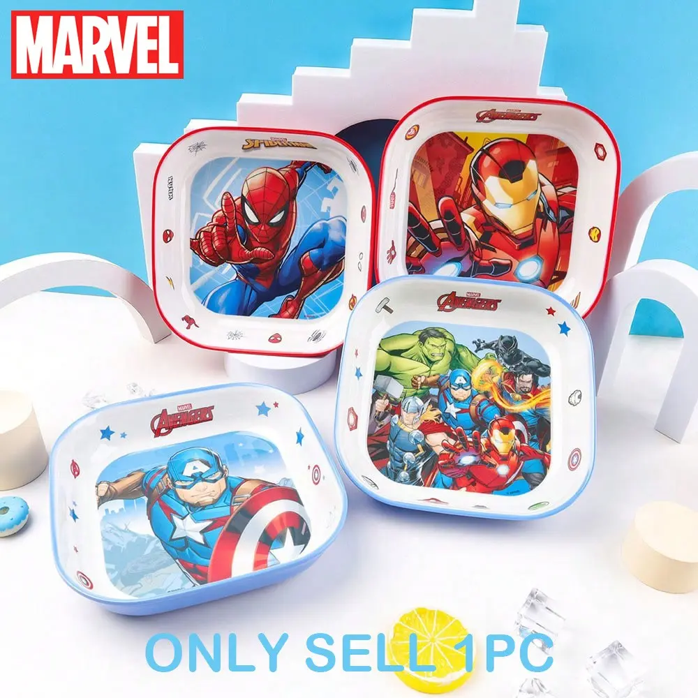 Marvel Officially Licensed Avengers Melamine Dinnerware, Premium Plates, Square Plate Iron Man, Unbreakable, Ideal for Daily Family Dinner, Perfect Fan Gift
