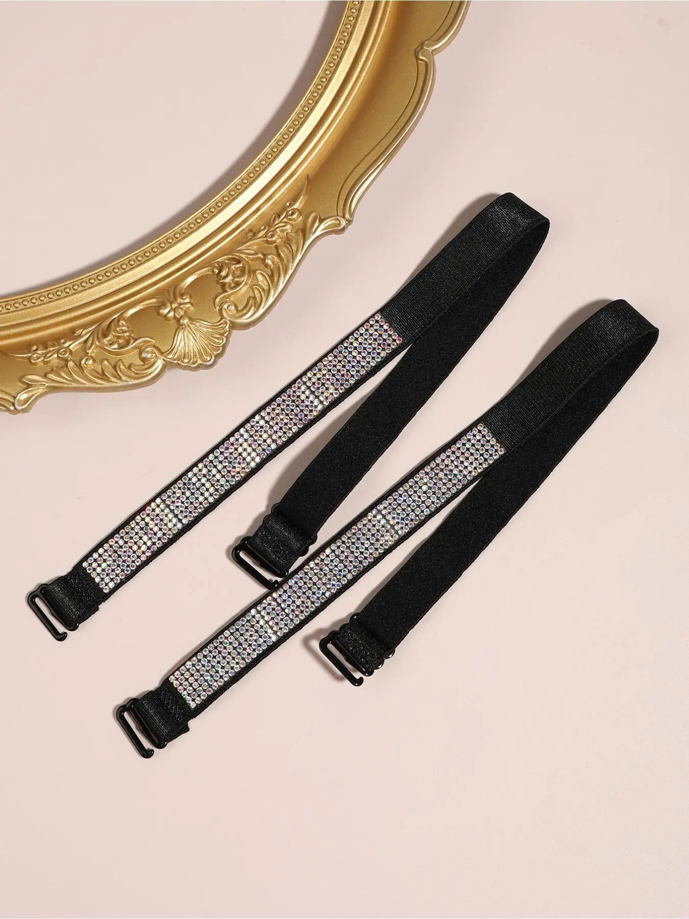 AB Color Rhinestone Glitter Shoulder Strap Accessories, Replacement Dress Straps with Adjustable Sliding Buckles