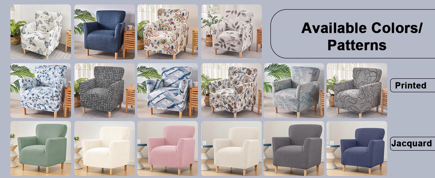CRFATOP Stretch 1 Piece Chair Covers with Arms Printed Accent Chair Cover Armchair Flower Soft Banquet Armchair Covers Washable Chair Slipcovers for Living Room Office Reception Reading Sofa,02