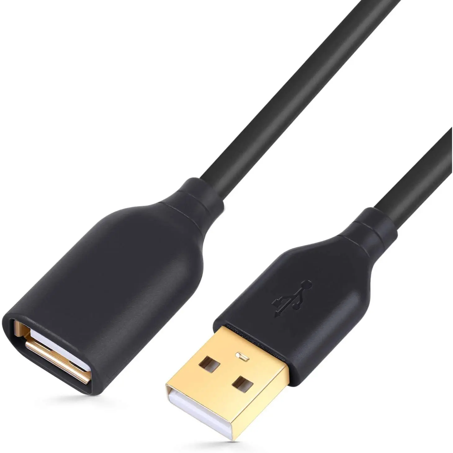 10ft Long USB Extension  Extender Cord - USB 2.0 Type A Male to A Female  with -Plated Connector for Keyboard, , USB Flash Drive - Black