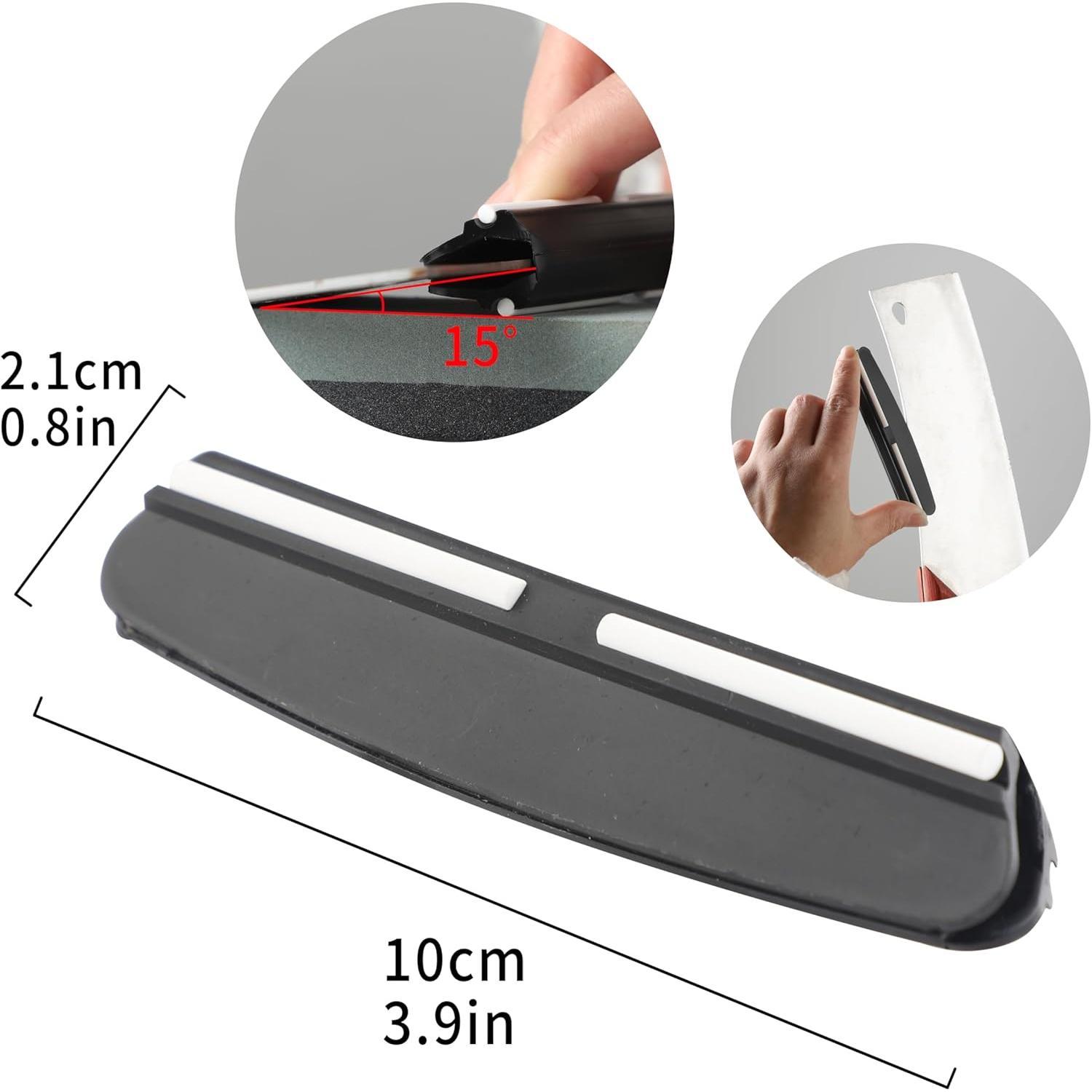 7 count sets  Sharpening Stone Kit, including 3 count Dual Grit Whetstone White Corundum, Angle Guide,Self Adherent Cohesive Bandage and Cleaning Cloth,Polishing Combination