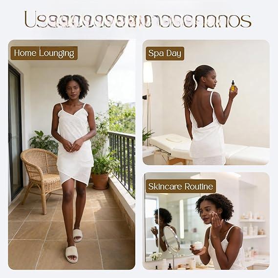 Sexy Backless Towel Dress, 100% Cotton Towel Material, Wearable Bath Towel for Women