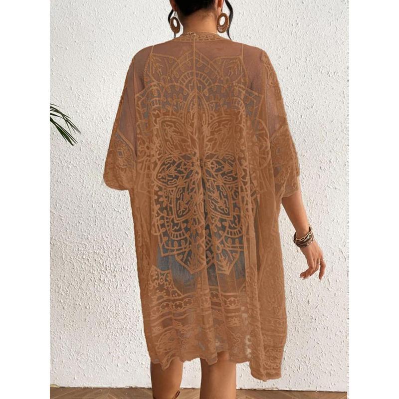 Women's Summer Long Flowy Kimono Cardigans Boho Chiffon Beach Cover Up Tops