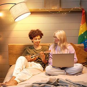 79'' Arc Floor Lamps for Living Room, Modern Standing Lamp with Adjustable Hanging Drum Shade, Black Tall Pole Lamp with Weighted Base & Edison E26 Socket, Corner Light for Reading Bedroom Office