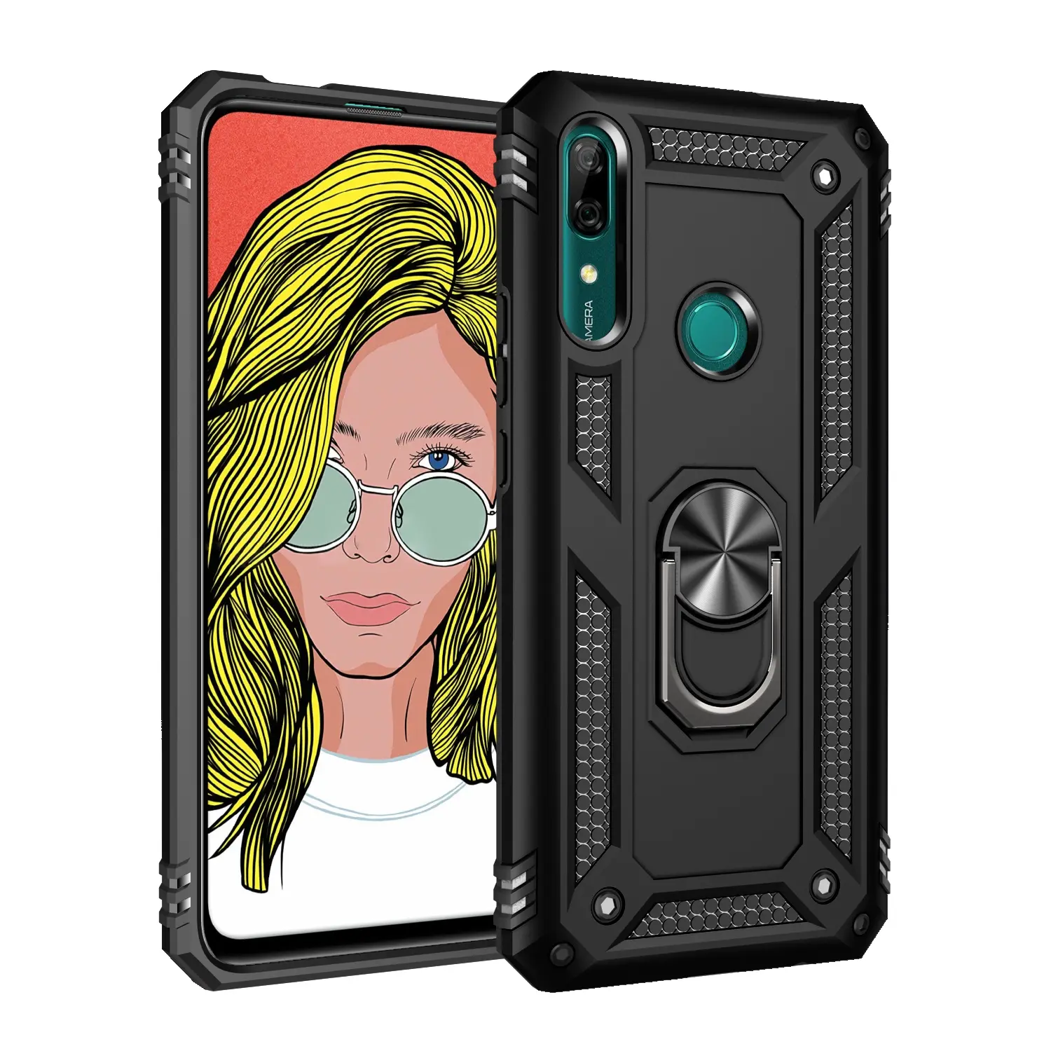 Case for Huawei P Smart Z/Y9 prime 2019, Shockproof Anti-Drop, 360° Adjustable Magnetic Ring Stand, Thick Buffer for Huawei P Smart Z/Y9 prime 2019 Phone Case