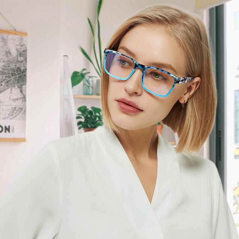 DEAAOK 3 Pack  Reading Glasses for Women Men - Blue Light Blocking UV Filter Computer Readers with Spring Hinge