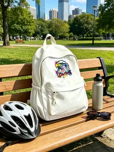 Eagle Graffiti Print Backpack, Adjustable Straps, Large Capacity, Multiple Pockets, Unisex, Ideal for Travel, Commute, School, Sports