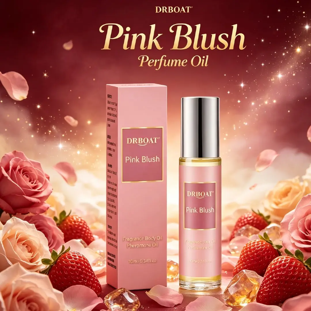 Pink Blush Perfume Oil - 10ml Long Lasting Dating Roll On Subtle Pheromone Oil, Original Sweet Strawberry Eau de Toilette, Dating Fragrance Oil Traveling or Home Bathroom Use.