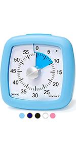 60-Minute Visual Countdown Timer, 7.5-Inch Oversize Classroom Visual Timer for Kids and Adults, Durable Mechanical Kitchen Timer Clock with Magnetic Backing (Blue)