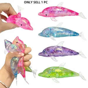 Squishy Dolphin Sugar Stress Balls for Kids and Adults, Calming Stress Ball, Kawaii Dolphin Squeeze Sugar Ball Squishy Toys, Sea-Animals Sensory Stress Toys, Party Favors for Kids
