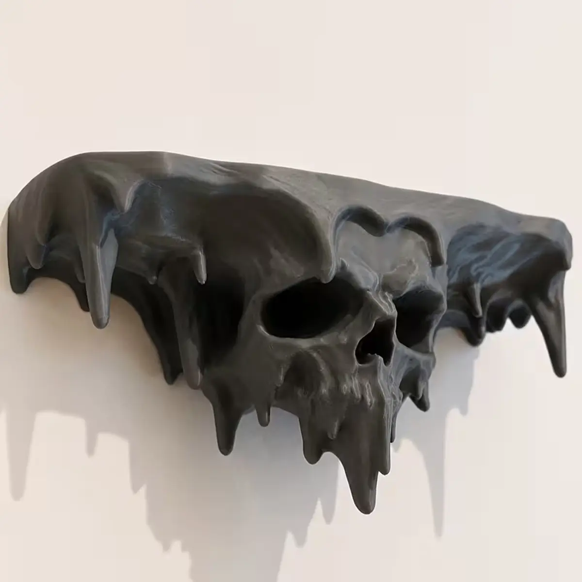 Melting Skull Floating Shelf, Wall Mount, 3D Printed, Cool Style, Unique Design, Sturdy and Durable, Home Wall Decoration