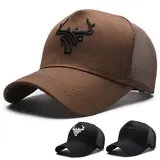 Unisex Western Trucker Hat Style Baseball Hat - Cool Cowboy Design, Standout Bull Art, Mesh Back Breathable, Snug Fit, Sporty Heat Vents, Multi-Size, for Outdoor Sports,outdoorfun