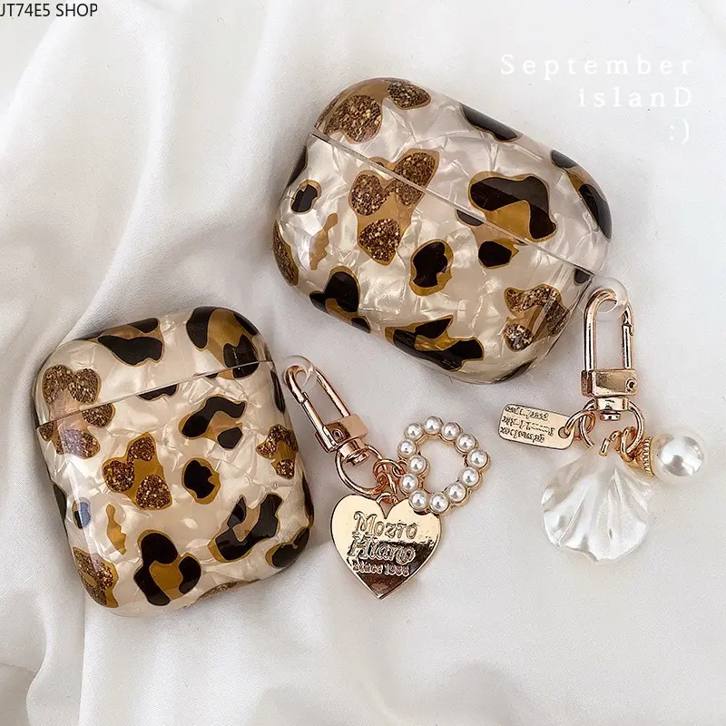 Trendy Leopard Print Synthetic Earbud Protection Case, IMD Craft, Compatible with AirPods 4 & AirPods Pro 2 Bluetooth Headphone Cover