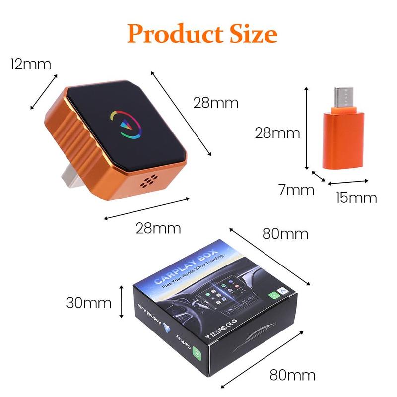 Wireless CarPlay & Android Auto Adapter, Hands-Free Calling, Plug & Play, Fast No-Delay Link, iPhone & Android Compatible
