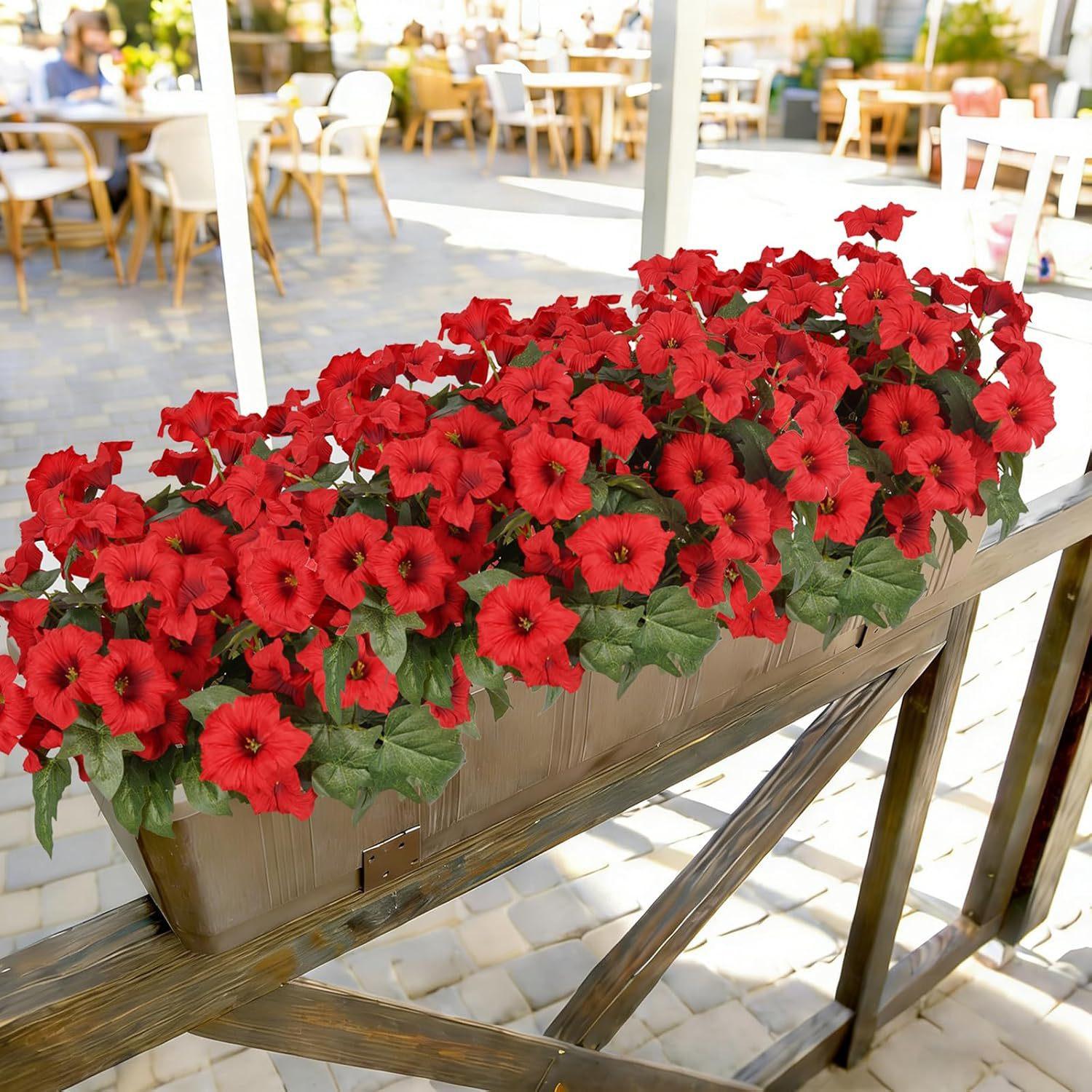Artificial Fake Flowers Plants for Outdoor Decoration,2PCS Faux Decorative Flower for Home Garden, Porch, Window Box & Yard,Spring/Summer Artificial Flower Plant for Seasonal Celebrations