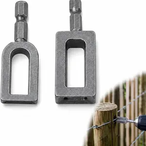 2pcs Electric Drill Wire Winder Tool, 1/4 Inch Hex Handle, Ideal for Fencing, Rebar Binding, Construction, Professional Use